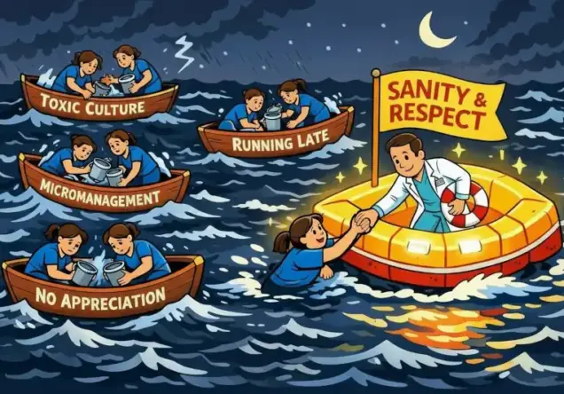 Life raft strategy for dental recruitment in Perth where high-quality dental practices get access to the best staff who desperately need to leave current toxic work environments.
